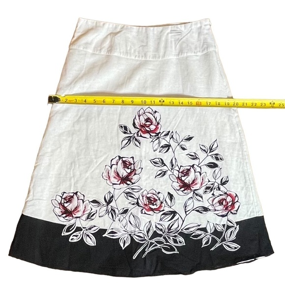 Vintage Y2K Tweeds Floral Side Zip Linen Blend Skirt Size 8 - Picture 8 of 9